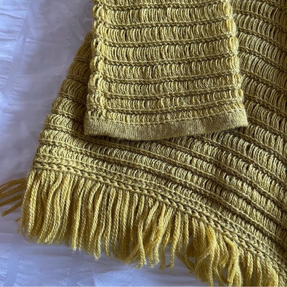 Baby Alpaca Yellow Lemon Knit Fringe Cardigan Sweater S - Picture 4 of 8